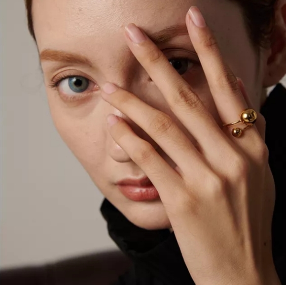 Stylish Ball Adjustable Ring - Picture 2 of 5